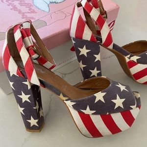 Jeffrey Campbell EL-CARMEN Platform Stars and Stripes - Size 7